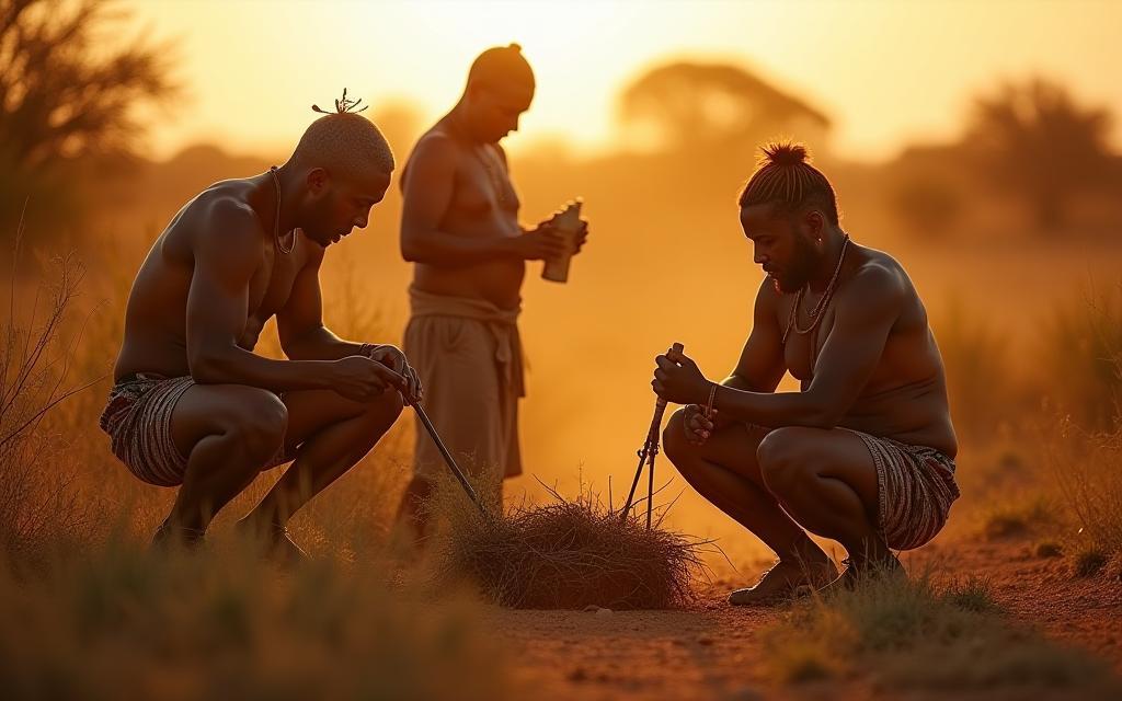 Indigenous partners harvesting native bush food with traditional tools